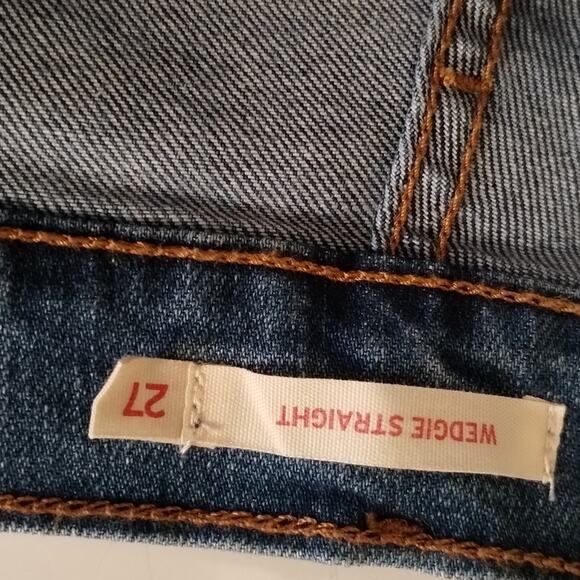 Levi’s Wedgie Straight Jeans | Silver-Dipped Hem | Women's Size 27x28 - Picture 5 of 11
